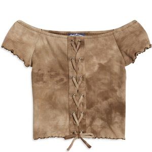 Freshman kids tie front crop t shirt size L(12)